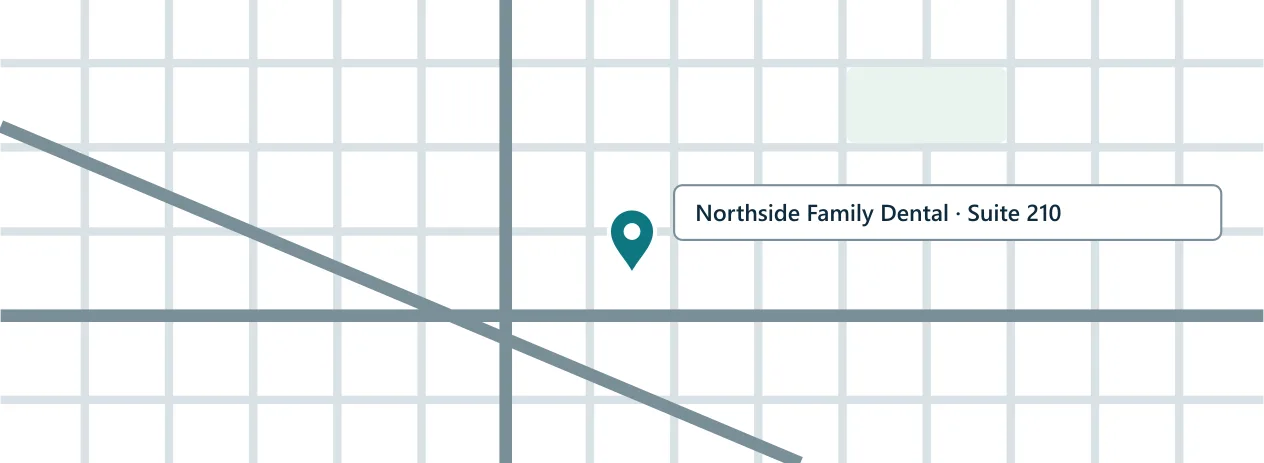Map showing Northside Family Dental, Suite 210